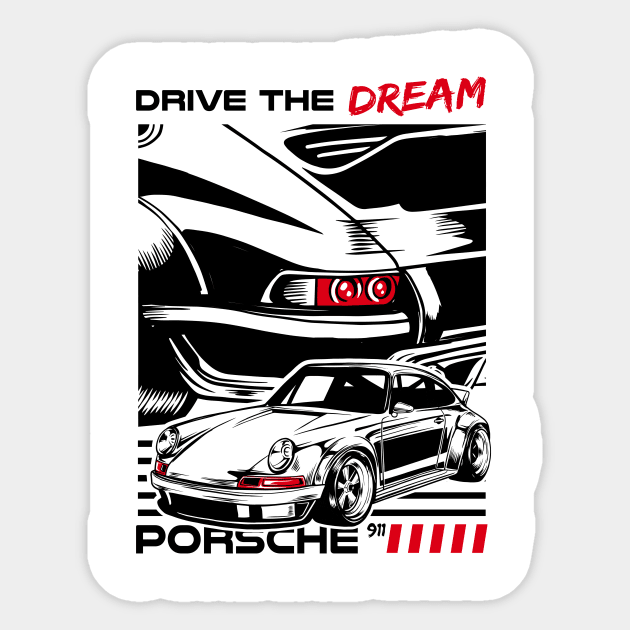 Vintage Porsche 911 Sticker by Harrisaputra